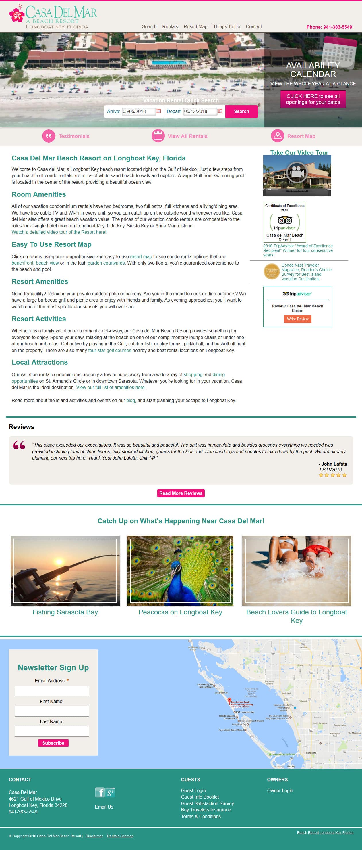 Casa Del Mar Website Before Sunbay Marketing